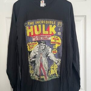 Marvel Hulk Black Long Sleeve Tee